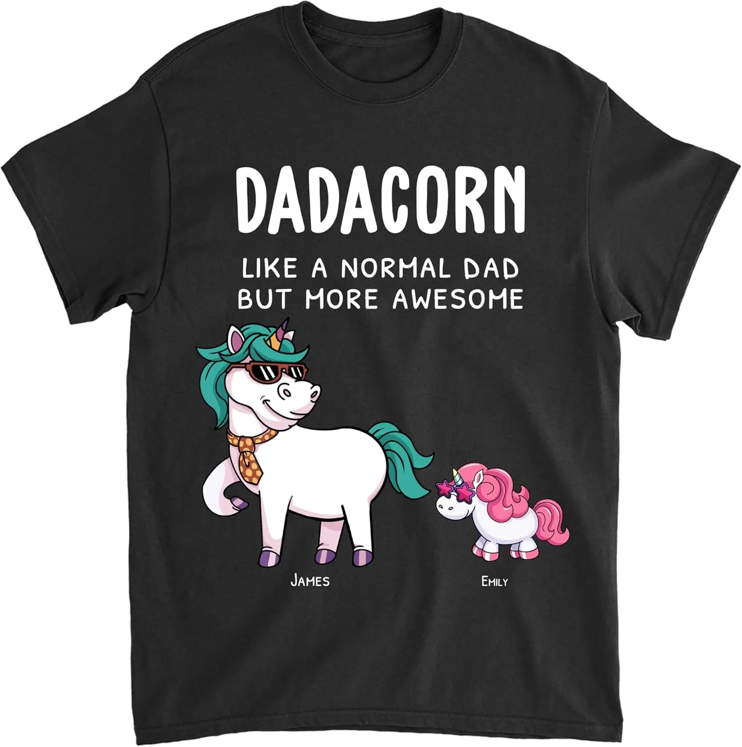 

Gossby Personalized Dadacorn T-Shirt - Custom Dad Gift Fathers Day, Birthday from Daughters, Son with Design, Name - 7 Sizes