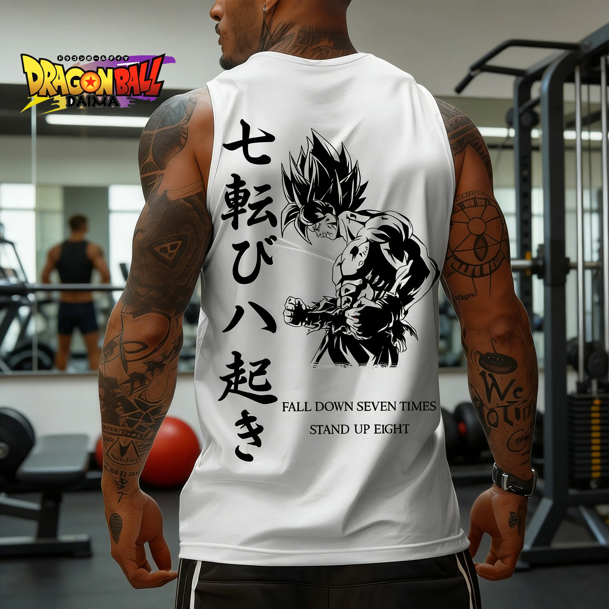 Hot-blooded Fitness Party Must Enter Dragon Ball Inspirational Words Printed Sports Vest Summer Breathable Top for Men and Women