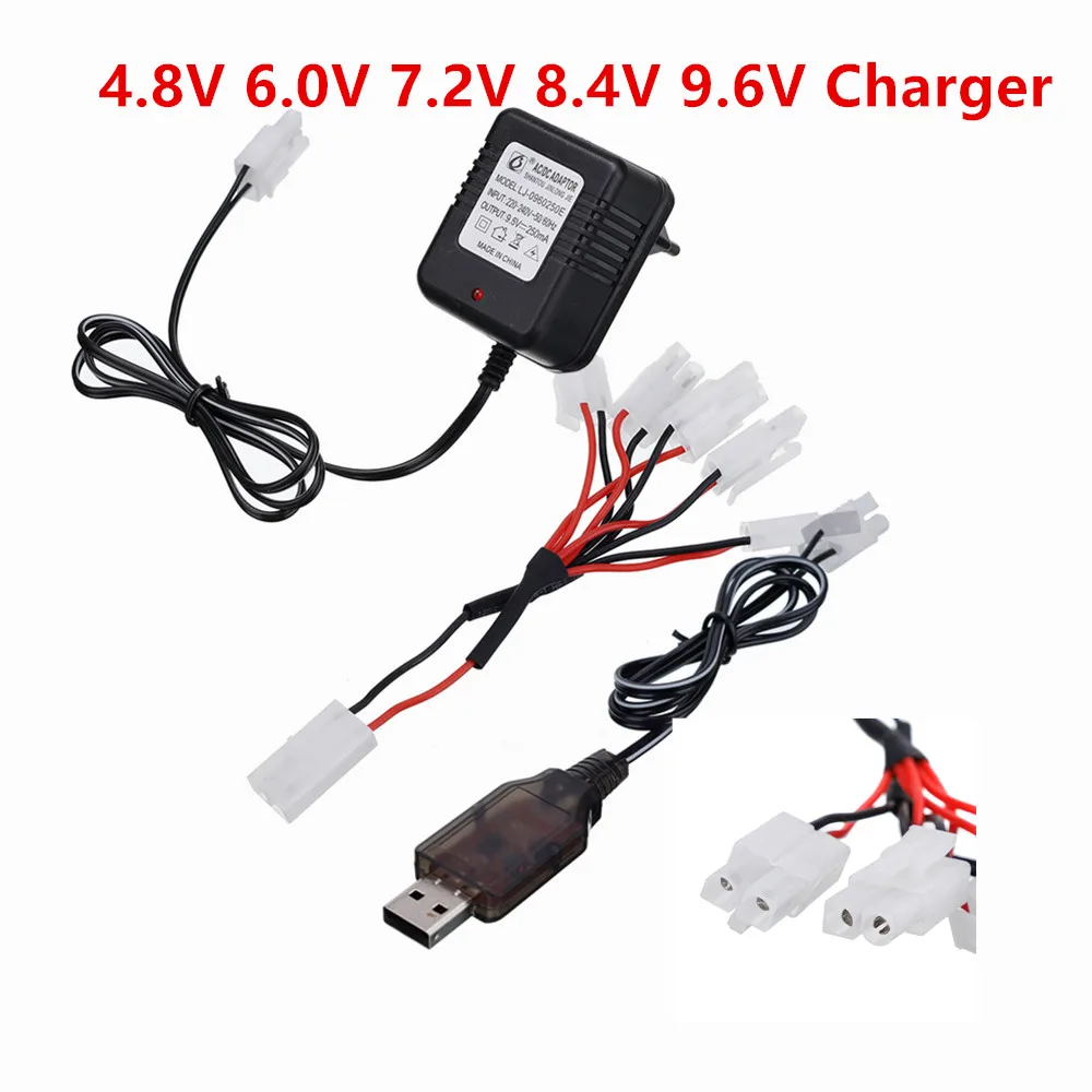 4.8V 6.0V 7.2V 8.4V 9.6V Charger for NiCd NiMH Battery Input 110V-240V with Tamiya Kep-2p Plug Charger for RC Toys 7.2V Charger