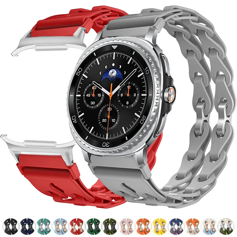 Armband für Samsung Galaxy Watch Ultra 47 mm Uhr 8 40 44 mm Silikonband Slim Correa für Galaxy Watch 8 Classic 46 mm Armband