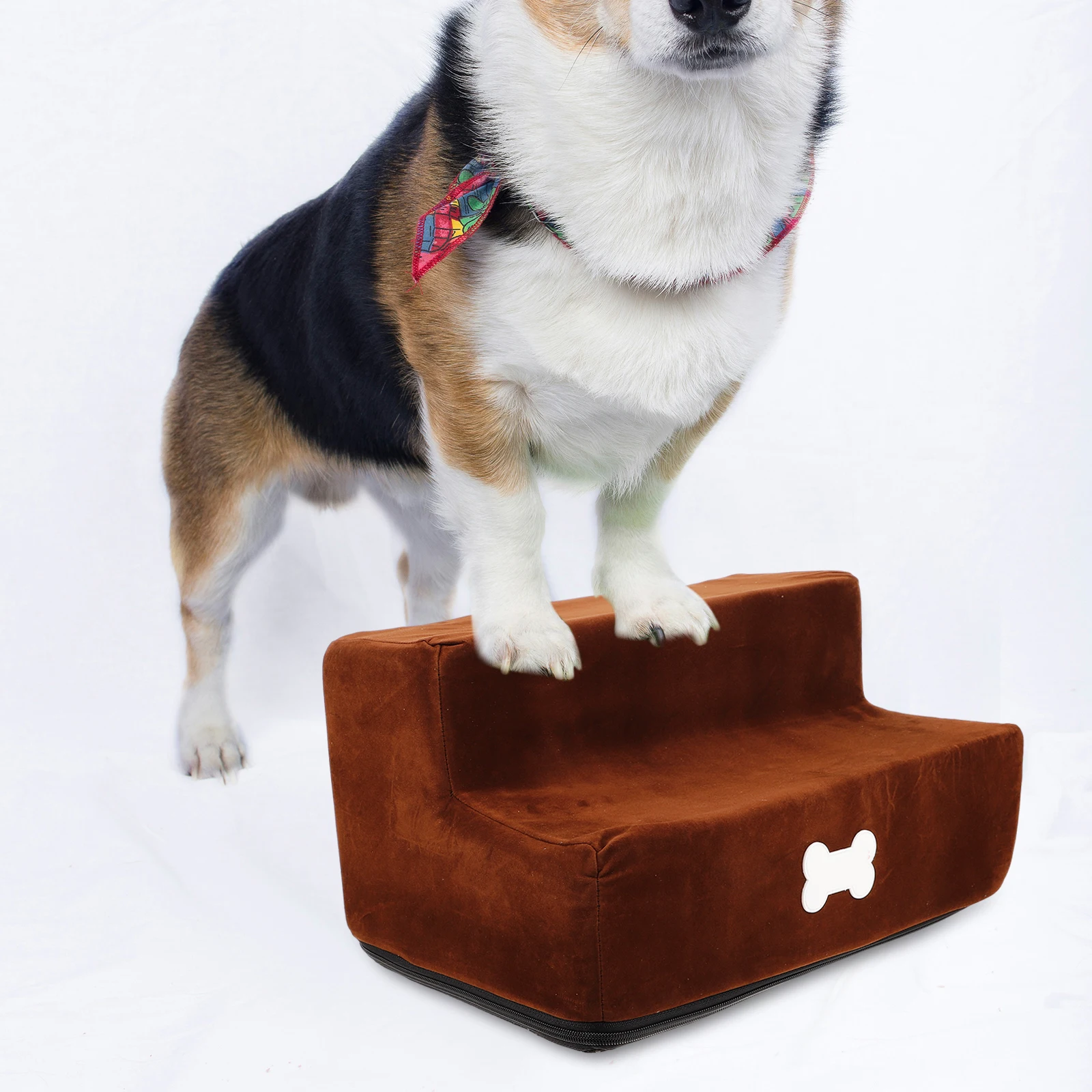 

Stairs Brown Small Size Non slip Safety Ladder for Dog Cat Foldable Portable Pet Funny Pet Stair Supplies Bed Steps