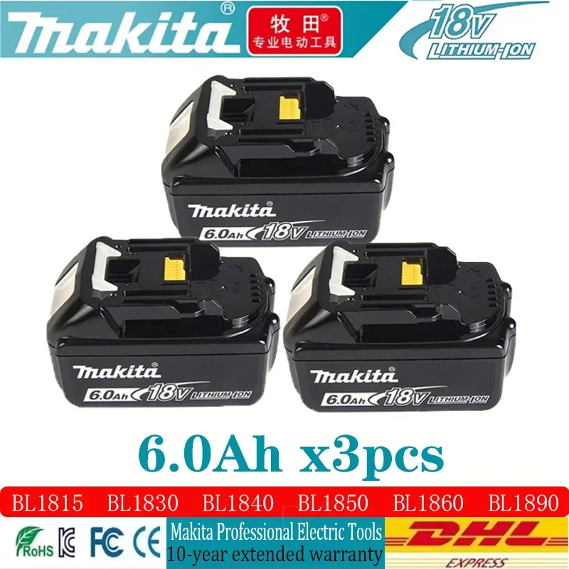 

BL1890 Original Makita 6Ah/5Ah/3Ah for Makita 18V Battery BL1830B BL1850 BL1840 BL1860 BL1815 Replacement Lithium Battery