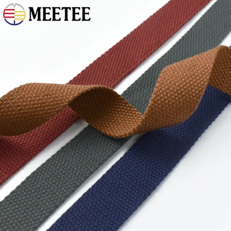 2-10Meters 25mm Cotton Webbing Tape 2mm Thick Polyester Canvas Ribbon Bag Strap Sewing Belt Bias Binding Band Garment Accessory