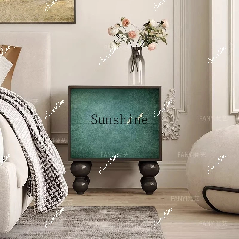 

Light luxury high-end bedroom bedside storage cabinet integrated installation-free custom vertical cabinet FT