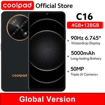 Coolpad C16 스마트폰 NFC, 부드러운 물방울 화면, 옥타코어 프로세서, 50MP 트리플 카메라, 5000mAh 배터리, 90Hz, 6.745 인치