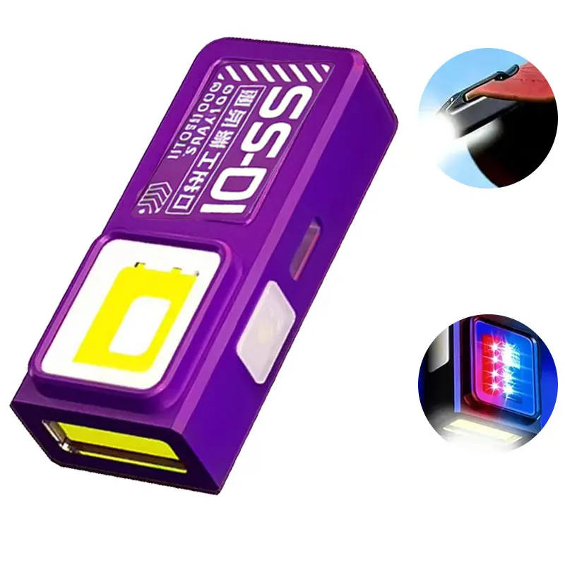 Draagbare mini COB LED-zaklamp Oplaadbaar Krachtig werklicht met clipmagneet Waterdicht EDC Camping Walking Pocket Lamp