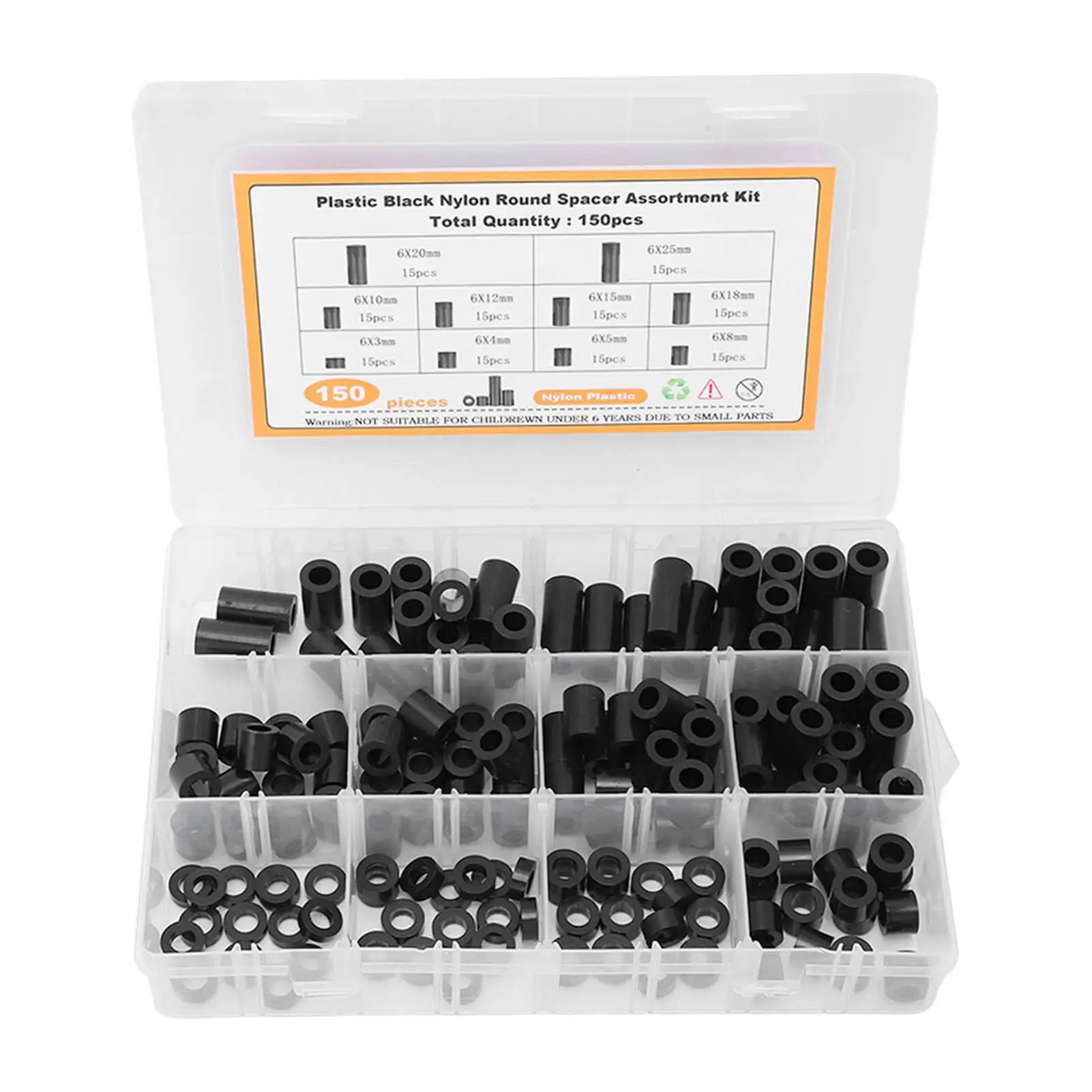 

Nylon Standoff Screw Spacer Round Mounting Hardware Fastener Set 150Pcs Assortment Kit for Electronics Projects