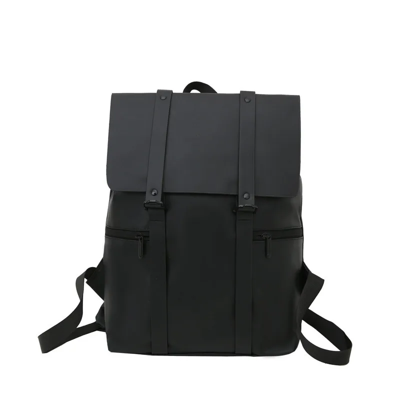 New trendy couple backpack for college students, casual and simple PU leather computer backpack