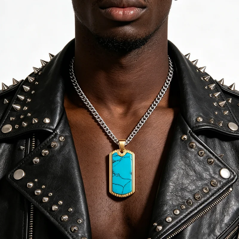 Men Dog Tags Pendant Military Army Carbon Fiber Charm SINGLE EMBOSSED Chain Necklace Jewelry Gift