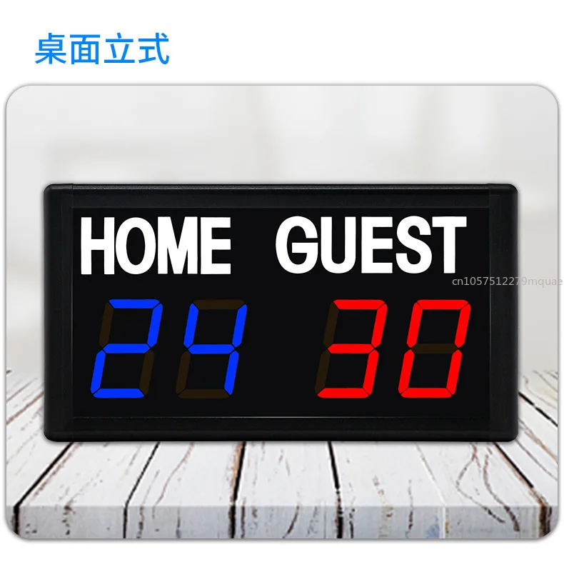 1.8 Inch 4-digit Red and Blue Scoreboard, Portable Multi-function Ball Scoreboard Wired Button
