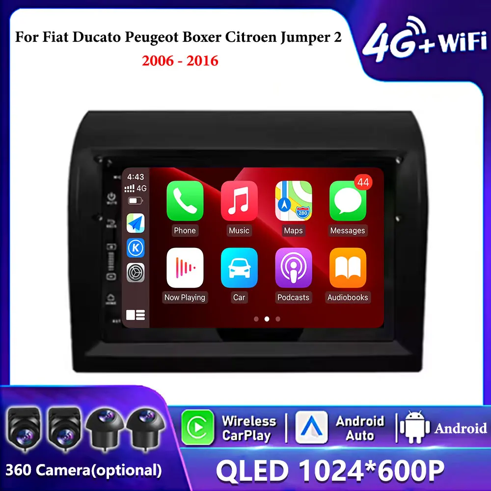 

Car Radio For Fiat Ducato Peugeot Boxer Citroen Jumper 2 2006 - 2016 Android 14 Multimedia Player CarPlay DSP Stereo Head Unit