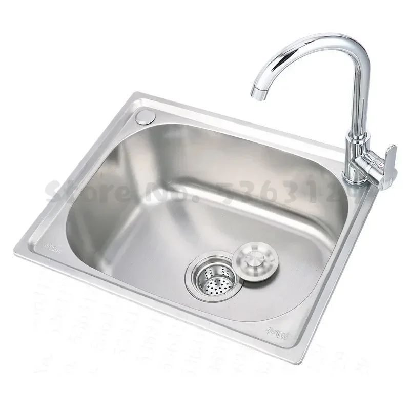 Durable Thickened 304 Stainless Steel Kitchen Sink Single Large Basin Sink Set Offering Long-lasting and Functional Use