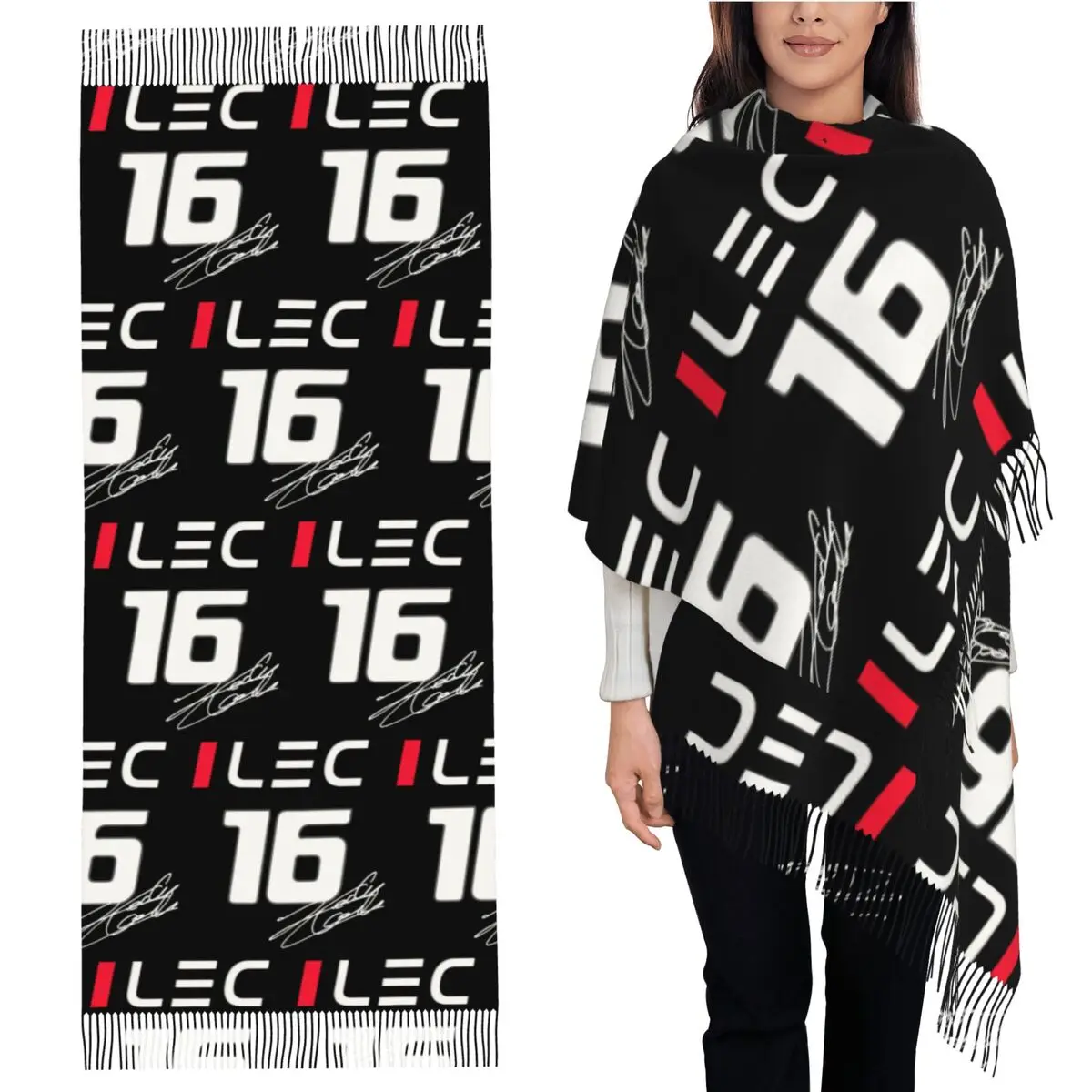 charles-leclerc-16-f1-2024-scarf-tassel-scarves-for-women-soft-warm-shawls-and-wraps-large-fall-winter-shawl-wrap