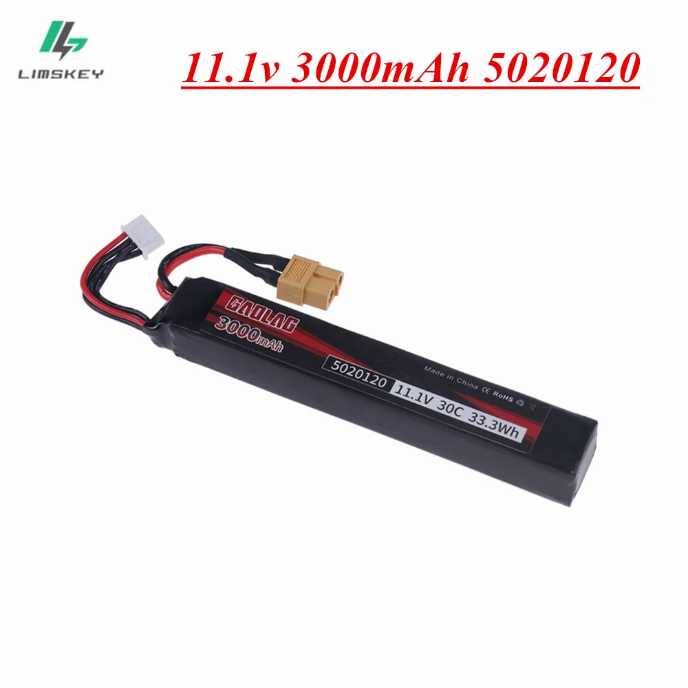 

3s 11.1V 3000mAh 30C 5020120 Lipo Battery for Airsoft BB Air Pistol Electric Toys Guns RC Parts