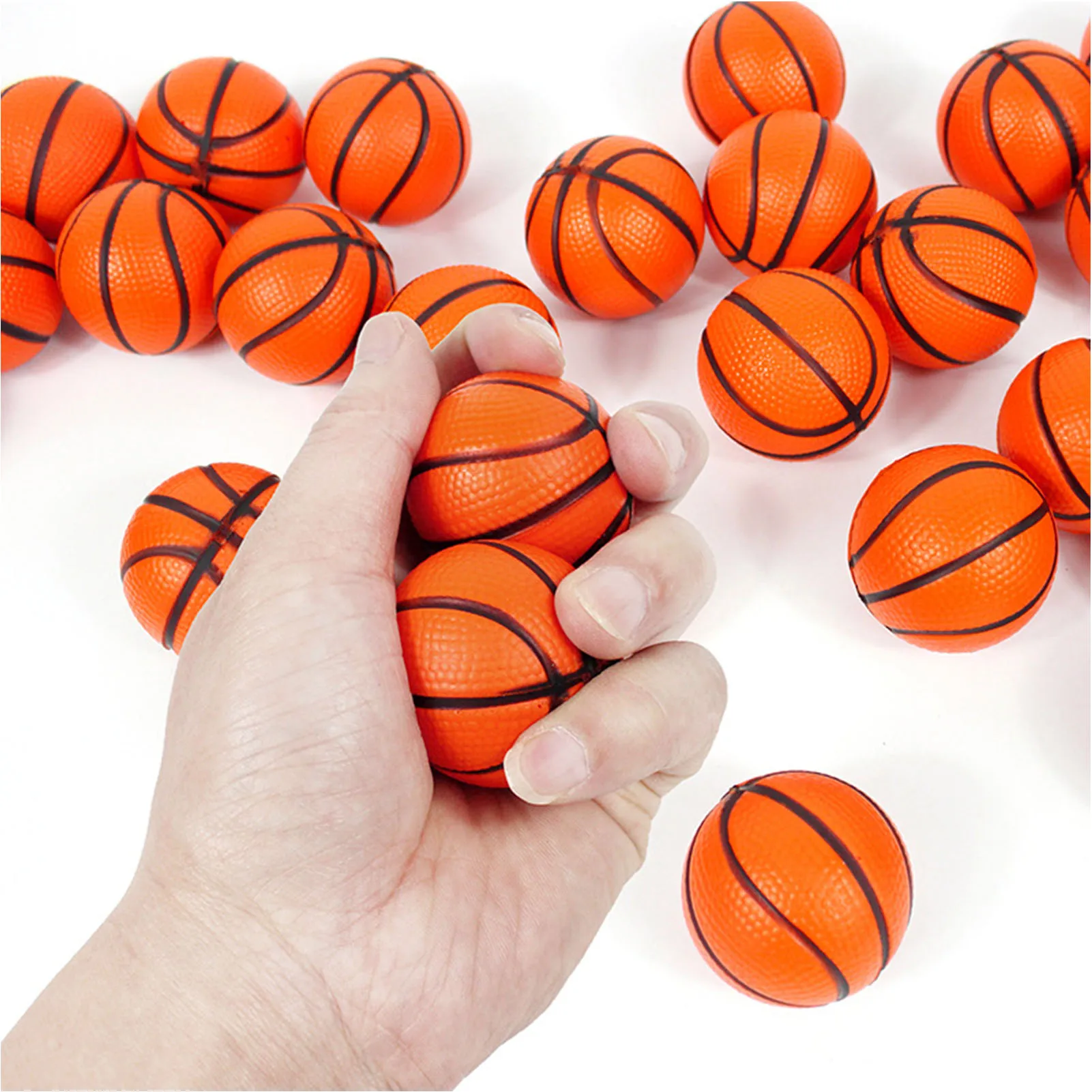 12pcs Children Stress Balls Mini Foam PU Soft Elastic Basketball Decompression Toys Vent Pressure Anti Stress Balls 4cm