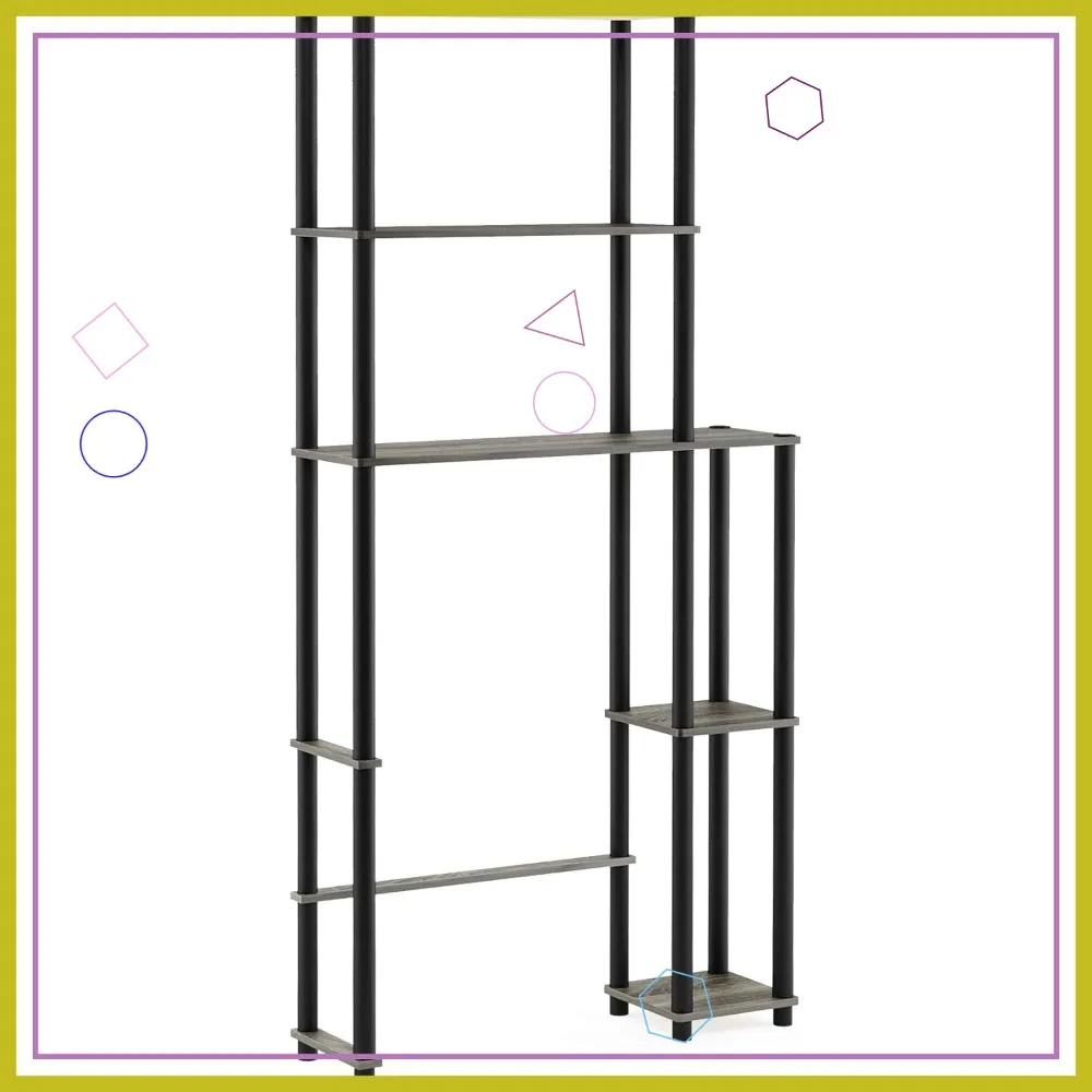 

5-уровневая полка для хранения над унитазом, компактный органайзер для ванной комнаты с полками для небольших помещений