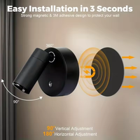 2000mAh LED Wall Lamp Rechargeable Dimmable Bedside Reading Lamp 360° Rotatable Touch Control Magnetic Spotlight