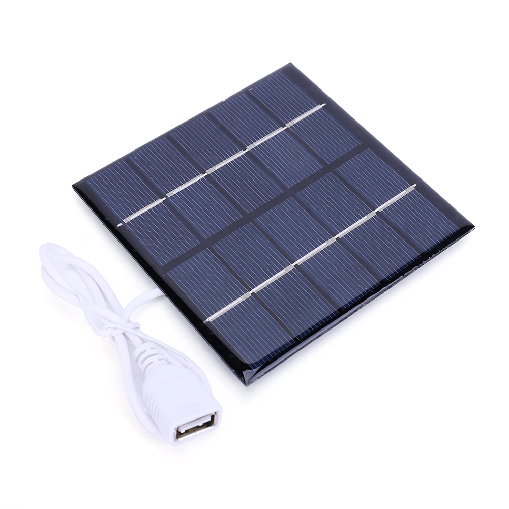 1.2w painéis solares ao ar livre saída usb policristalino solar portátil painel de carregamento fonte de alimentação móvel para carregador 3.7 baterias