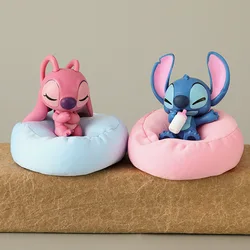 2pcs Disney Stitch Angel Action Figure Cute Kawaii Cartoon Character Toy Doll Creative Model Decoration For Kid Birthday Gifts
