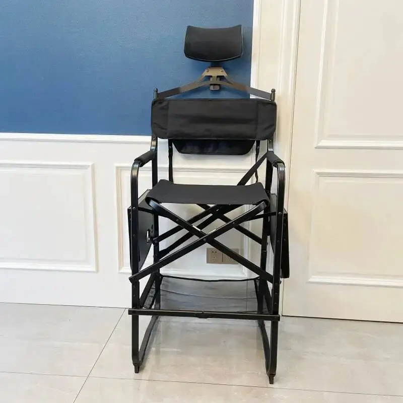 Table Portable Side Makeup with Artist Director Cup Chair Holder Foldable Lightweight Hairstylist Chair for Makeup Salons, Movie