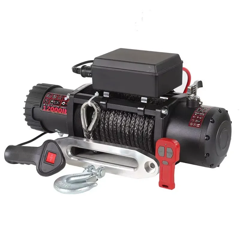 12V Electric Winch 1 Ton to 8 Tons for SUV Off Road Recovery Stable Circuit Low Failure Rate Mountain Vehicle Self Rescue