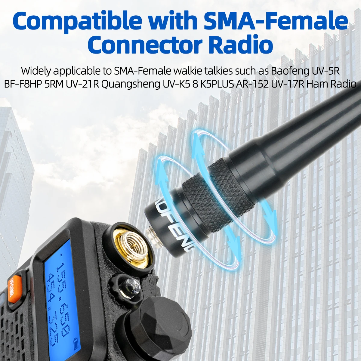 Antena Baofeng BF-771 PRO SMA doble banda compatible UV-5R - imagen 2