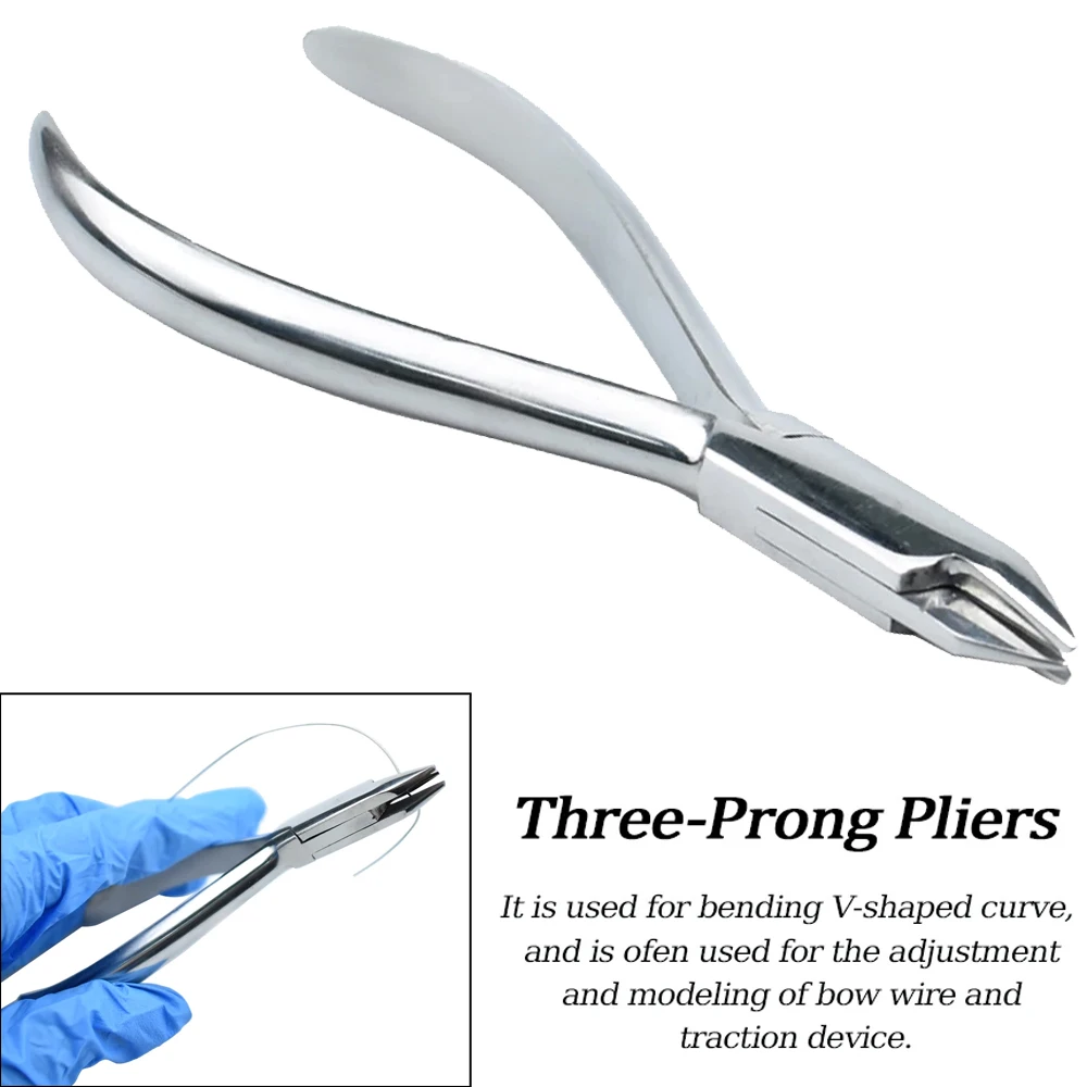 Dentistry Orthodontic Three-Prong Pliers Forcep for Shaping and Bending Steel Wire Dentistry Lab Tools