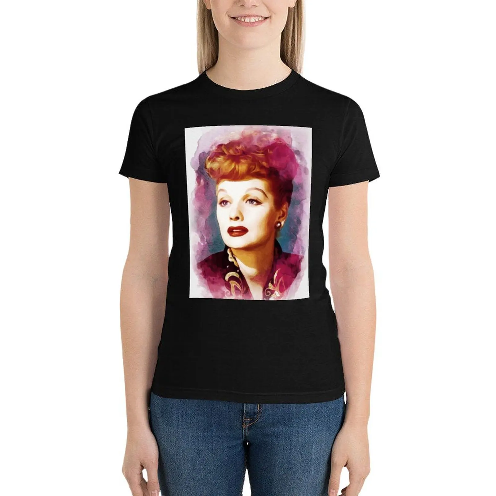 Lucille Ball, Movie and TV Legend T-Shirt tees Female clothing animal print shirt for girls designer clothes Women luxury