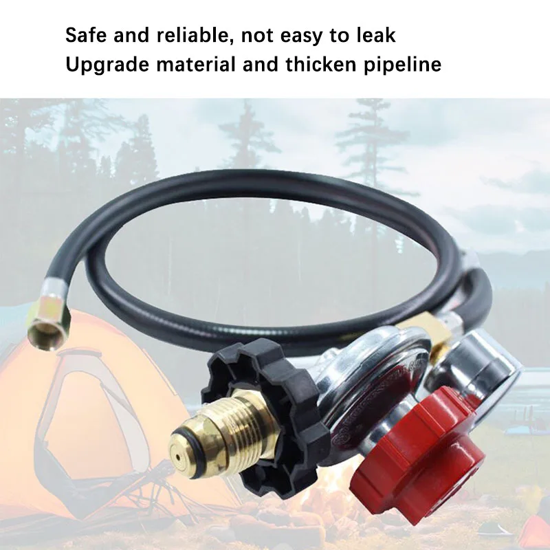 POL1 Propane Adjustable Regulator 0 30PSI Pressure Reducing Valve With Flexible Hose For Portable Gas Stove