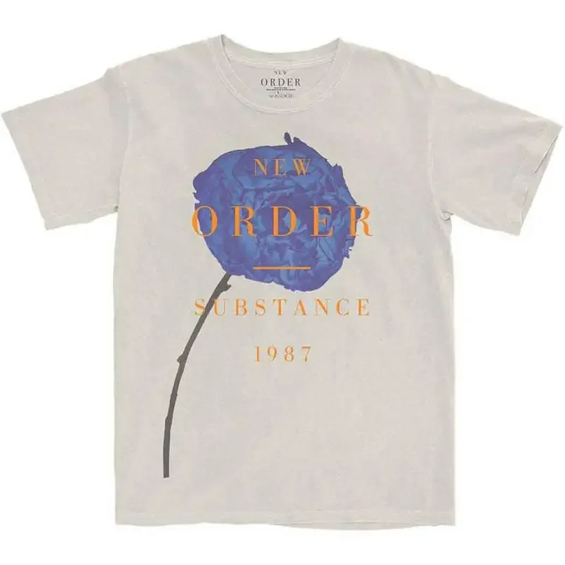 New Order 'Spring Substance' Natural Gray Mineral Wash T shirt