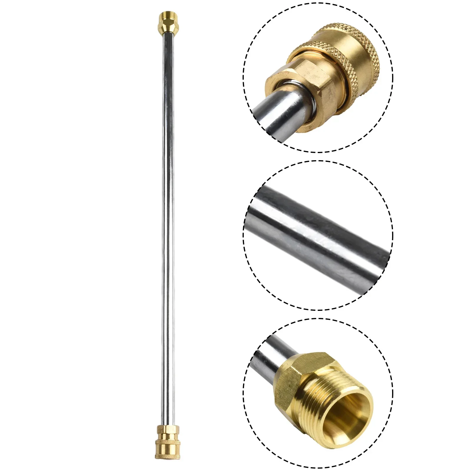 Garden Water M22 to 1/4 Inch Quick Disconnect Pressure Washer Extension Wand Replacement Heavy Duty Stainless Steel