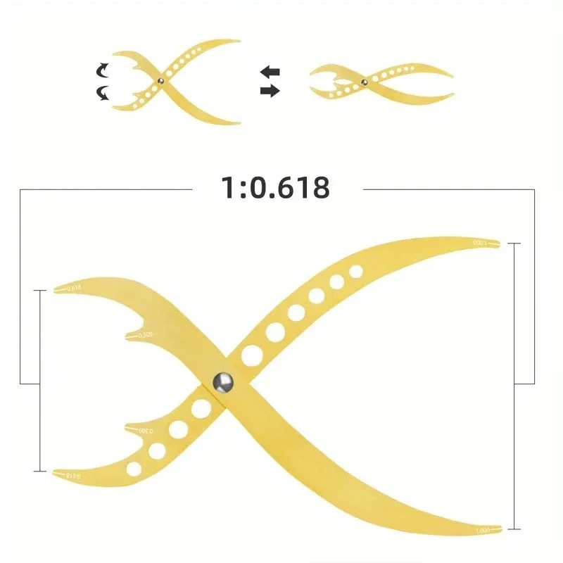 المعادن Microblading التوازن تحديد المواقع متساوية الحاجب رسم الخرائط البوصلة النسبة الذهبية حاكم قياس تشكيل أداة 1 قطعة
