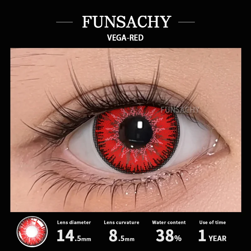 FUNSACHY Cosplay Zwart Wit Contactlenzen voor Ogen 1 Paar Gekleurde Anime Lens Oogmake-up Leerling Halloween Vrouwen mannen Accessoires