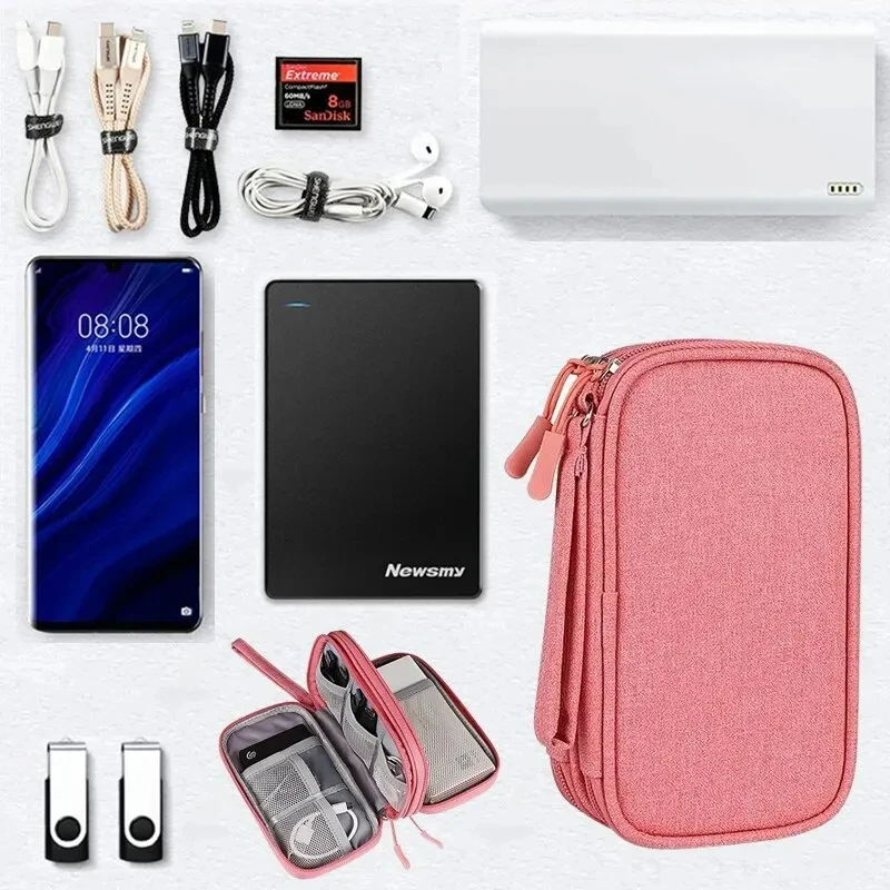 ポータブルトラベルデジタル製品収納バッグオーガナイザー多層ヘッドセットケーブルバッグ充電宝USBデータケーブルバッグ