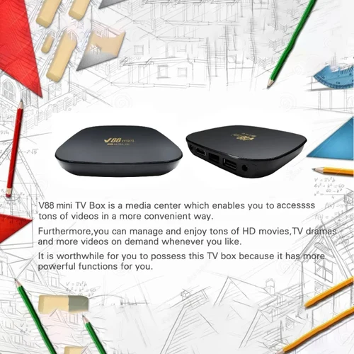 Imagen 2 del producto Dispositivo de TV inteligente V88 mini HD 4K Ultra HDR10 +, decodificador de señal con Android Allwinner H3, cuatro núcleos, WIFI 4G, reproductor multimedia