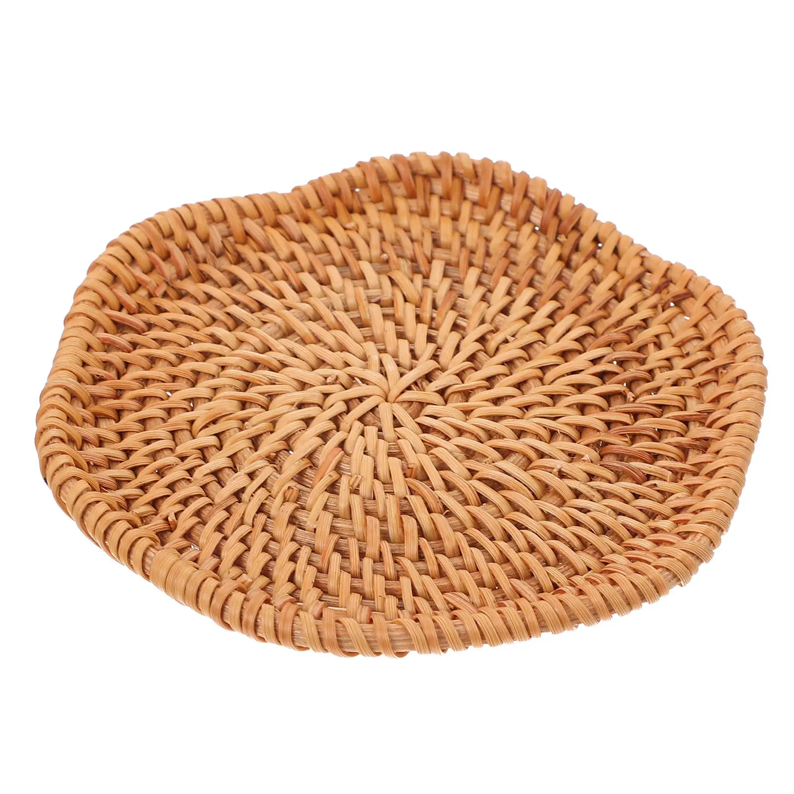 Handwoven Rattan Coasters Set – Heat Insulated, Non-Slip, Decorative Table Pad for Cups and Mugs