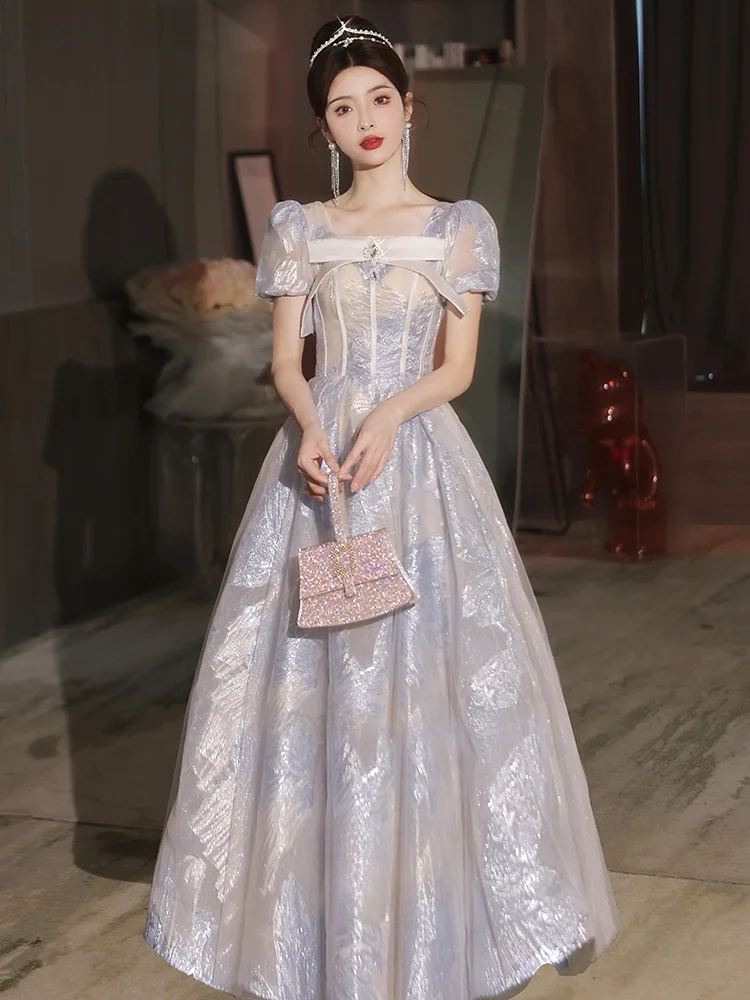 

Ele Princ Sle Wedding Dr Women's High-End Evening Gown Korean Sle Pearl Embellied Ball Gown for Engagement An...