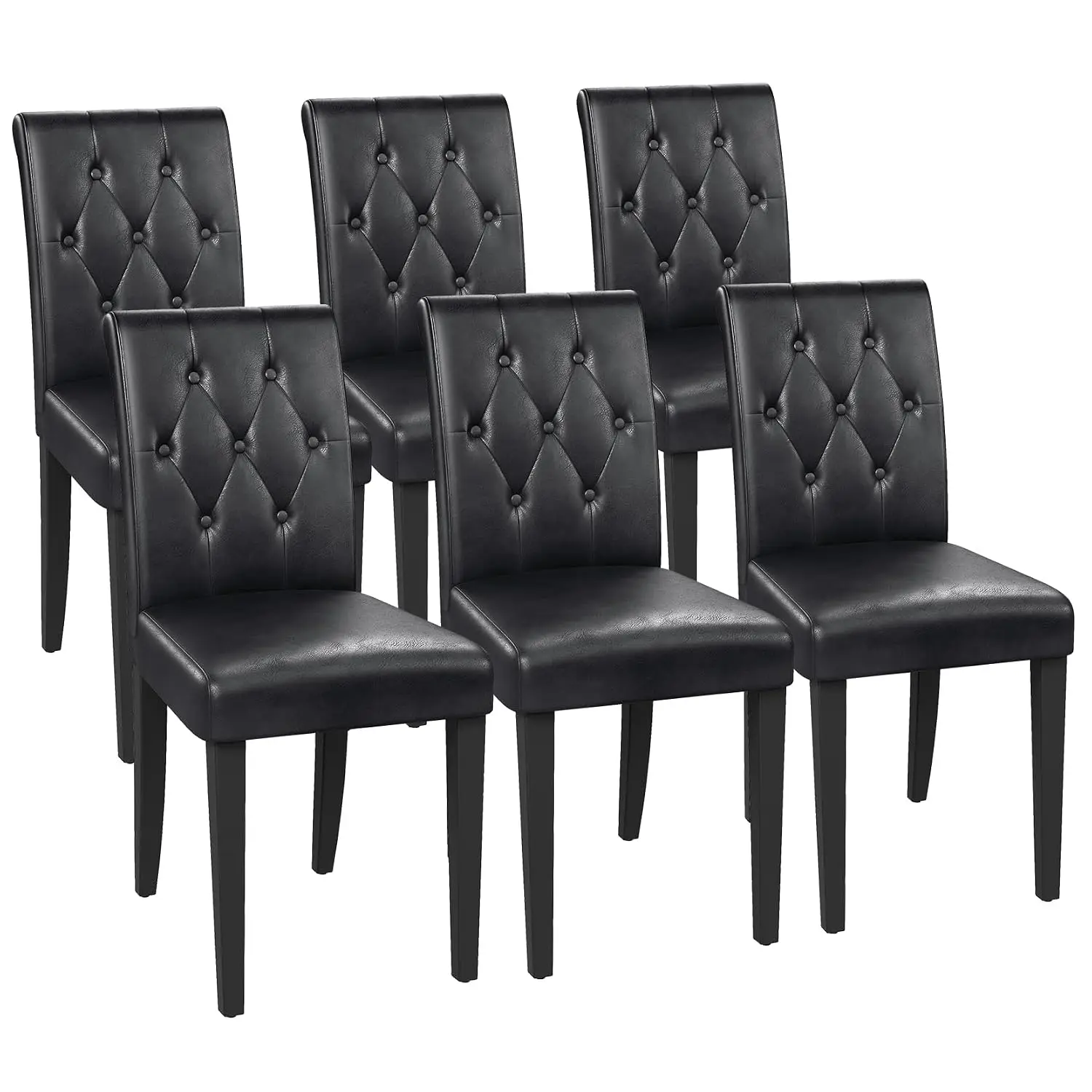 Tufted Upholstered Dining Chair Set 6 Parsons Chair Wood Legs Modern Side Chair Dining Room Kitchen Restaurant Black, Customized