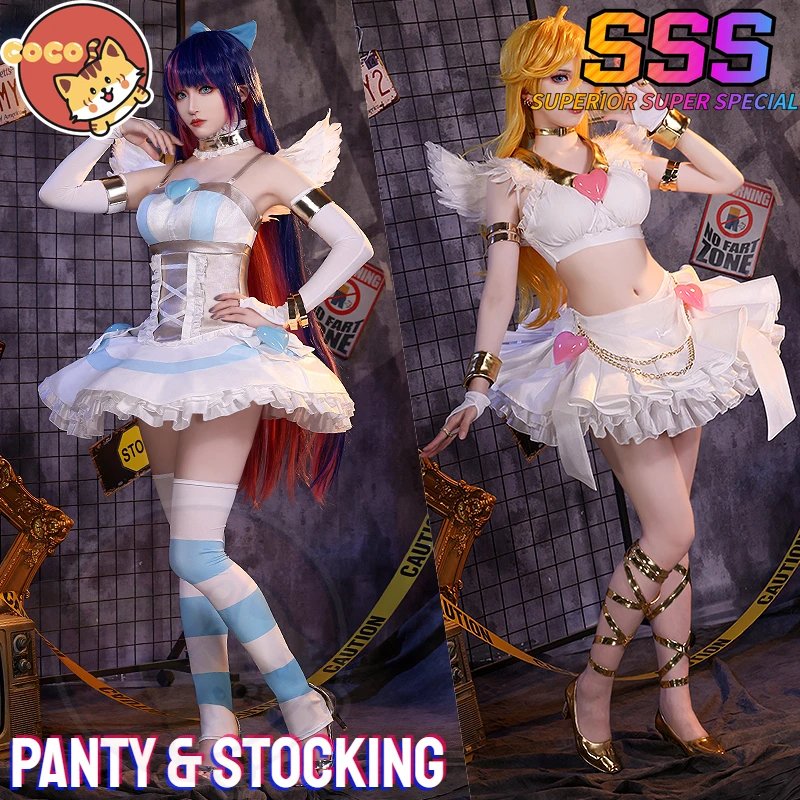 

Panty & Stocking with Garterbelt Panty & Stocking Cosplay Costume Anime Panty & Stocking Cosplay Sexy Angel Dress CoCos-SSS