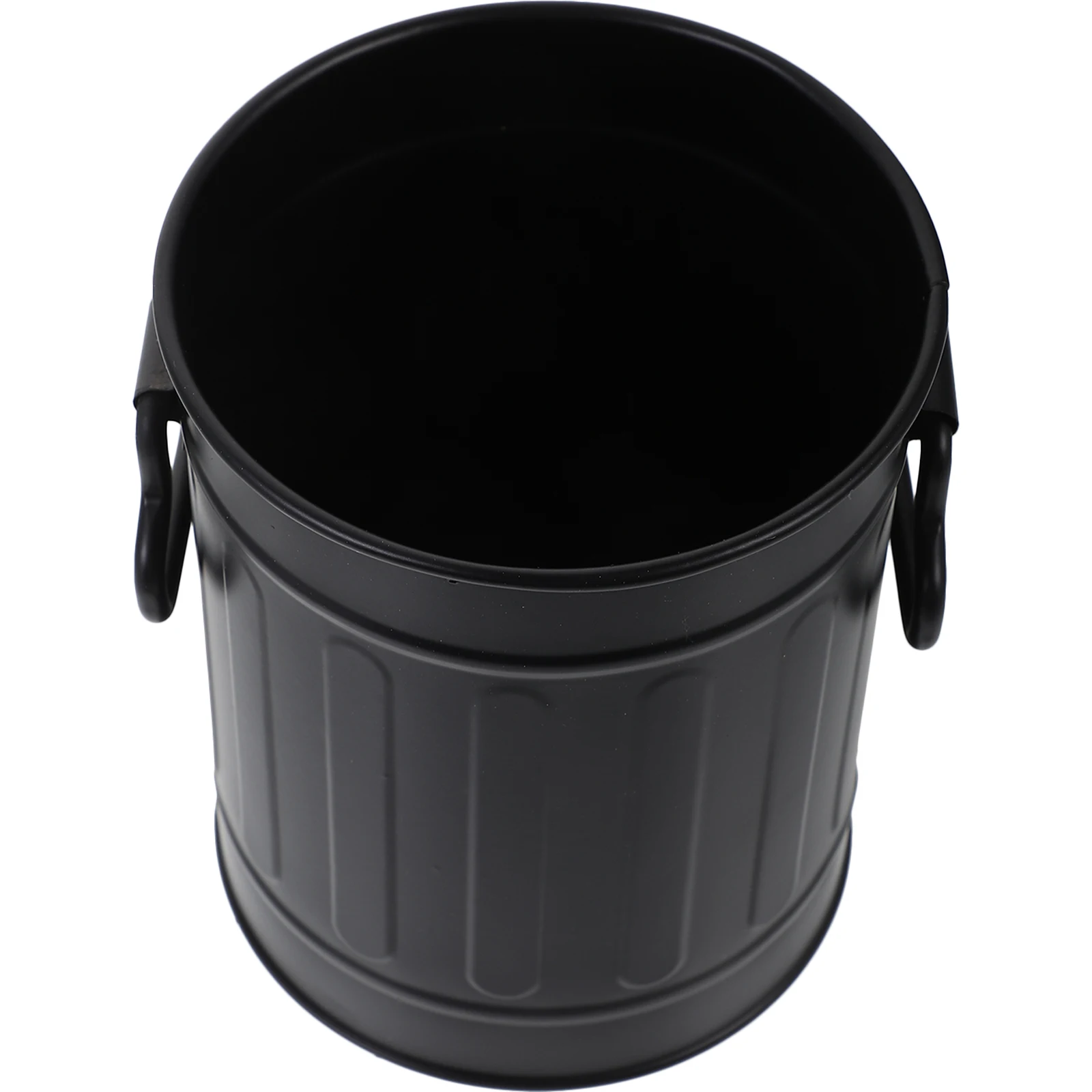

1pc Mini Trash Can Small Waste Basket Desk Flowerpot Size Iron Bin Lid Storage Container Pen Holder Pencil Case Office Supplies