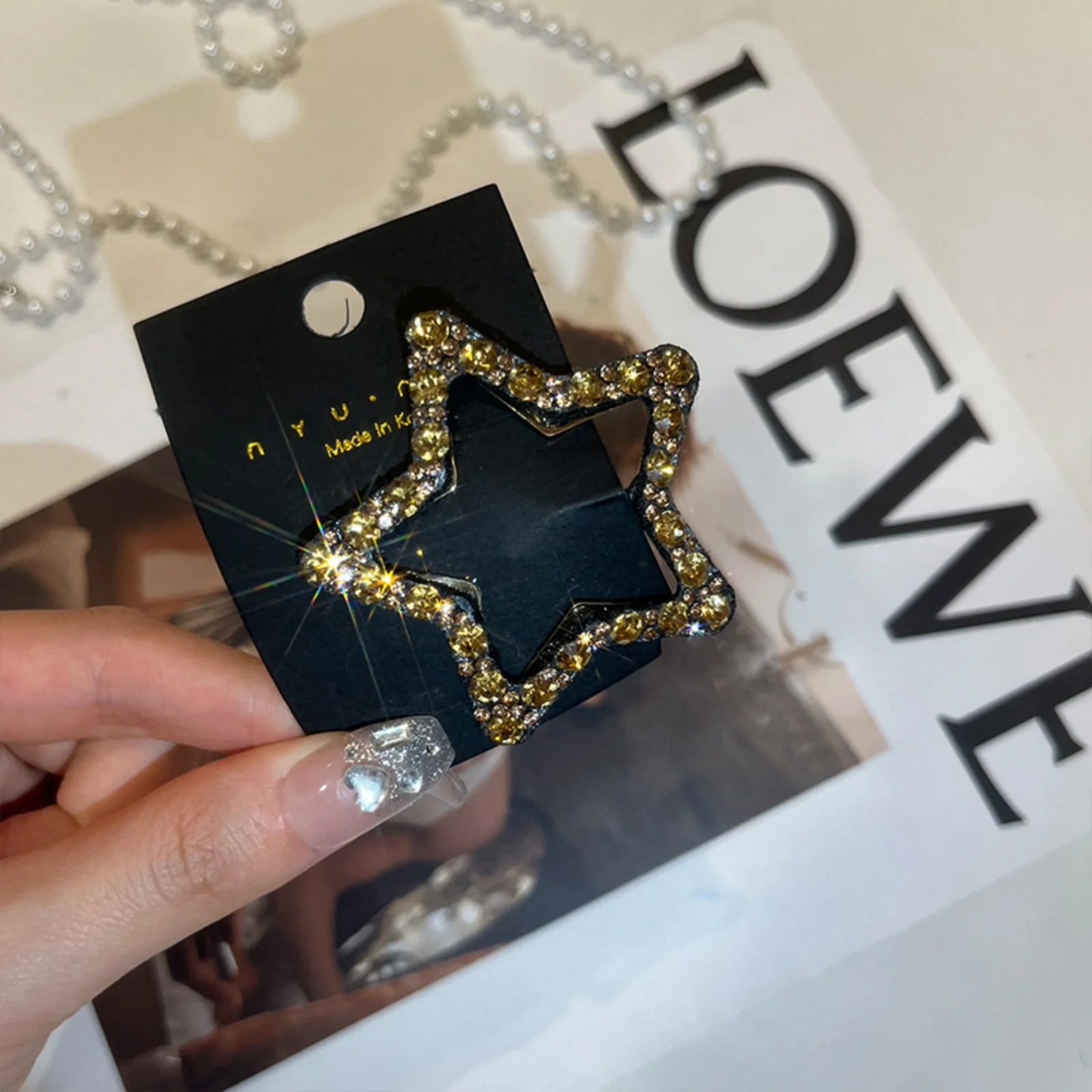 1/4 Stück Strass-Stern-Haarspangen für Damen: Stilvoller Haarschmuck zur Verbesserung Ihrer Hochsteckfrisur, ideal für Partys und die tägliche Aussehen – Detail 2