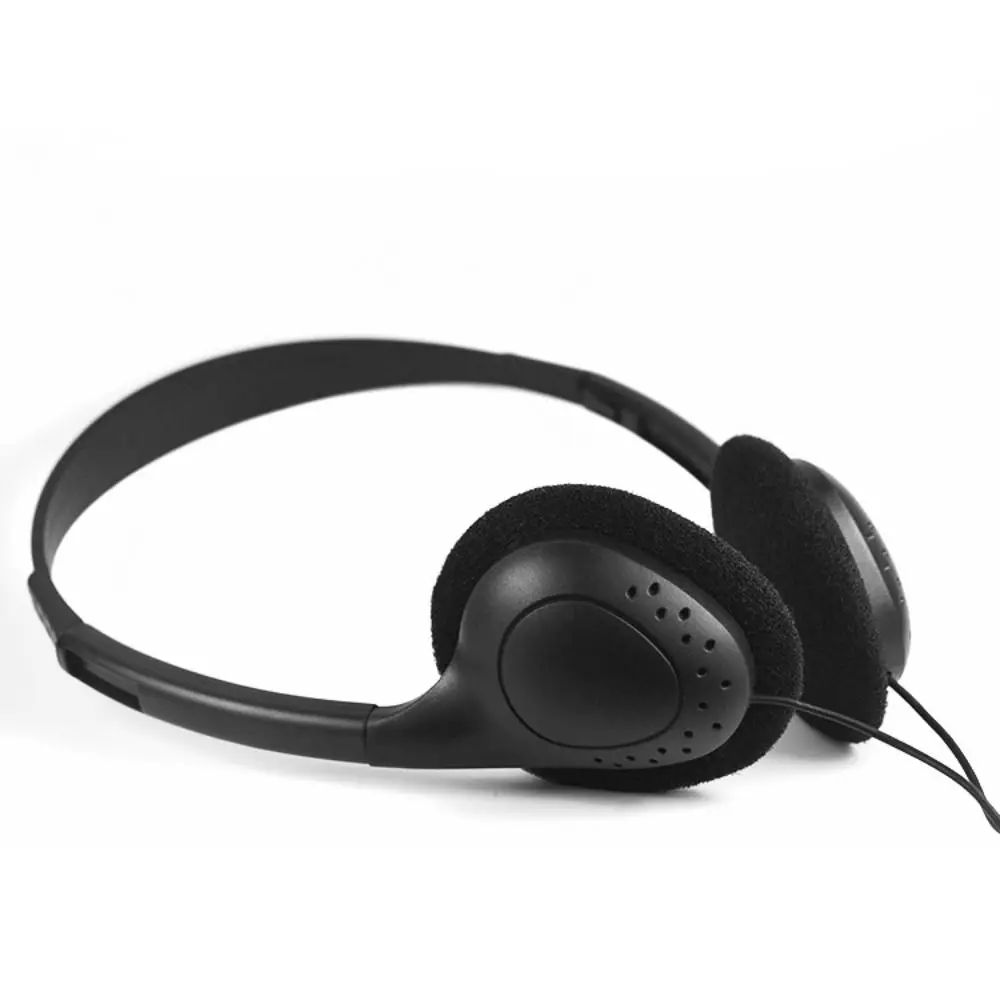 

3.5MM Headworn Wired Headset Wired Folding Style Cellular Wired Headset Black PVC Wired Headworn Earphones Gift