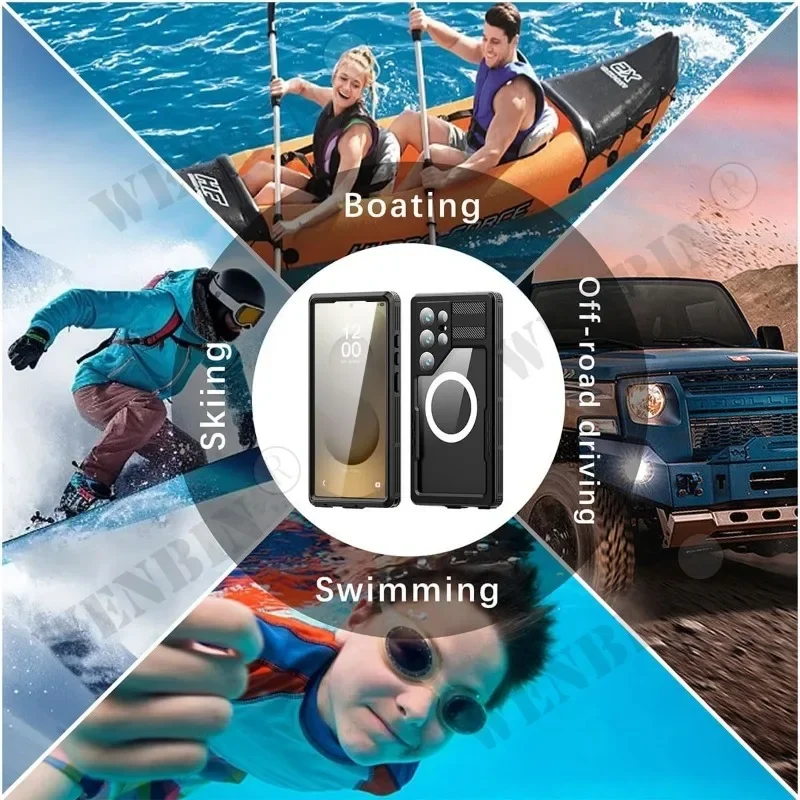 Case For Samsung S25 S24 S23 Ultra Plus IP68 Waterproof 360 Magsafe Cover Capa Fundas