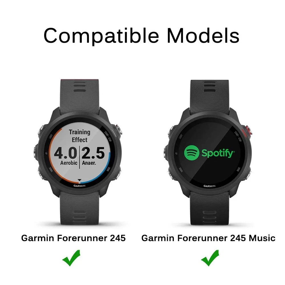 حافظة حماية 2 في 1 + واقي شاشة لـ Garmin Forerunner 245 255 265 Music Soft غطاء حماية من البولي يوريثان الحراري طبقة من الزجاج المقسى