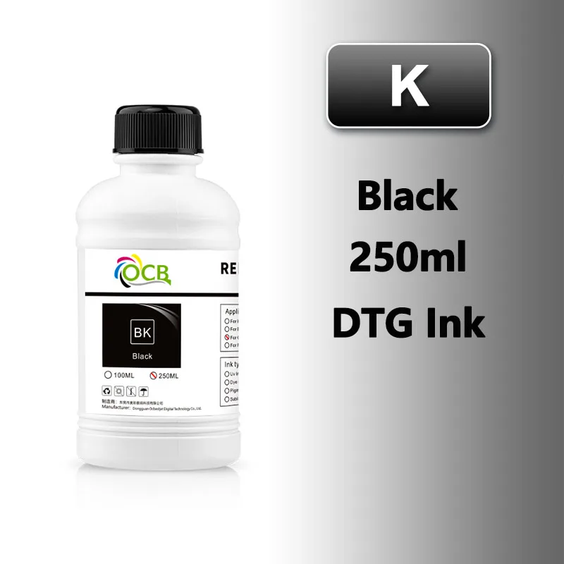 5Colors/Set 250ml DTG Textile Ink for Epson L1800 L800 R330 1390 1400 1410 R1900 DX4 DX5 DX6 DX7 Printhead & DTG Printer