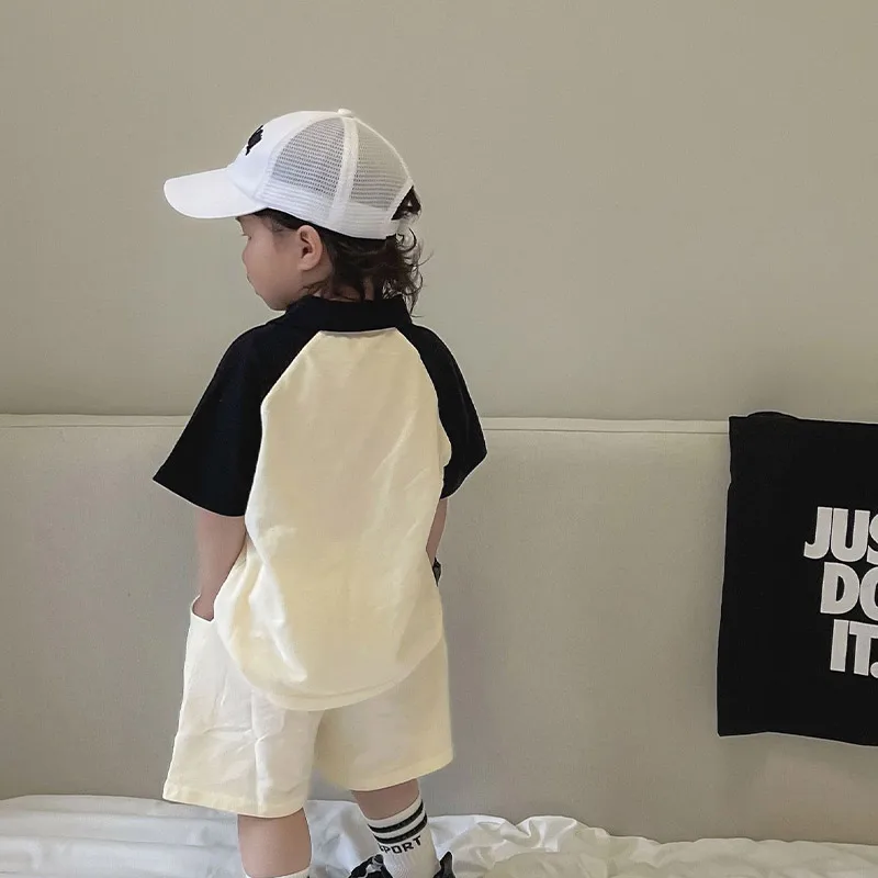 

Summer Children Mesh Baseball Cap Color Block Baby Sun Hat Fashion Letter Kids Duck Tongue Hat 2-7Year Sport Sunshade Peaked Cap