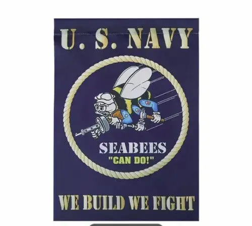 U.S. Navy Seabee Garden Flag 12x18 Double Sided Polyester