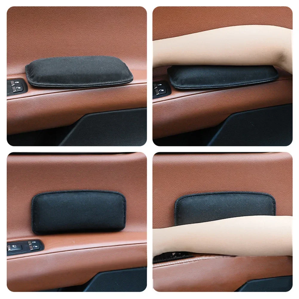 1pc Car Knee Pad- Leg Thigh Pillow- Memory Foam Suede Leather Auto Head Rest Cushion High Quality For Vehicles Support Comfort