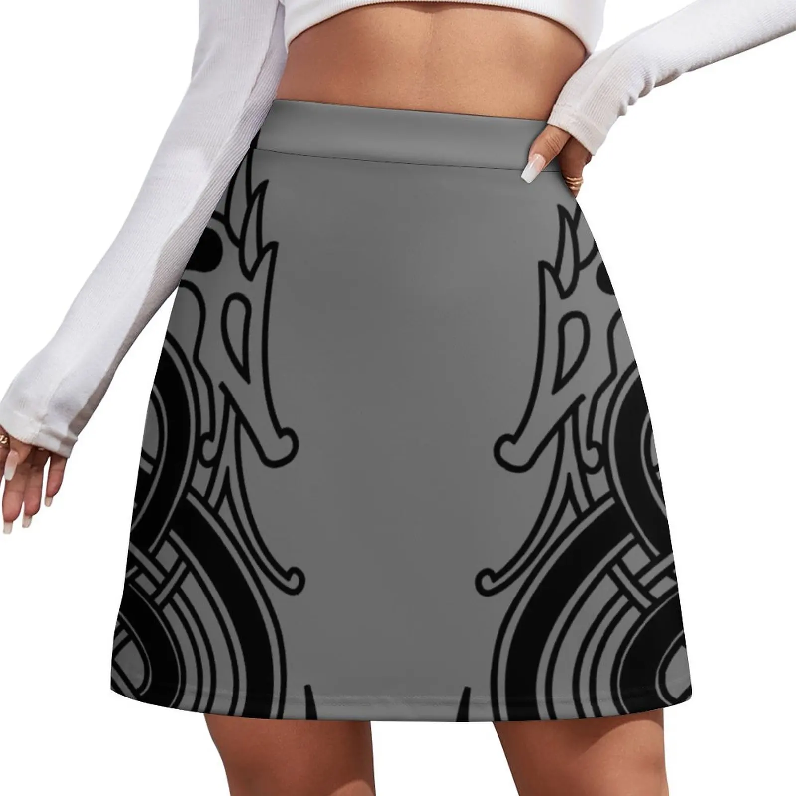 Facing Nordic Dragon Mini Skirt luxury designer clothing women japanese style rave outfits for women Clothes for summer