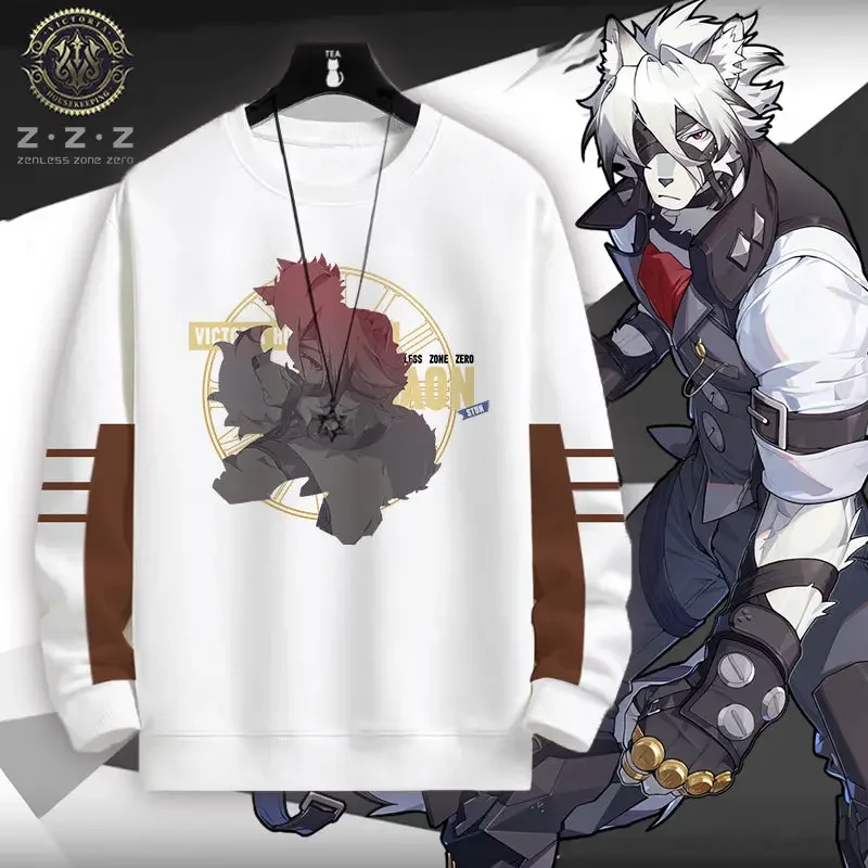 

Zenless Zone Zero Game Anime Cos Ellen Joe Belle Lycaon Qingyi Etc. Unisex 2024 Simple Cartoon Printed Round Neck Hoodie